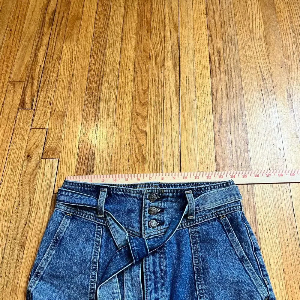 Abercrombie Fitch Jeans Womens 26 /2 Tie Waist Mom High Rise Ankle Crop Belted